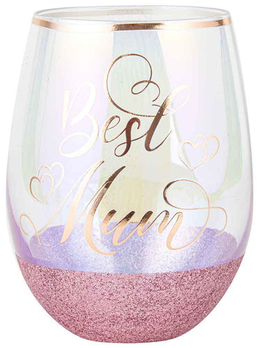 Best Mum Glitterati Stemless Wine Glass-Gift a Little gift shop