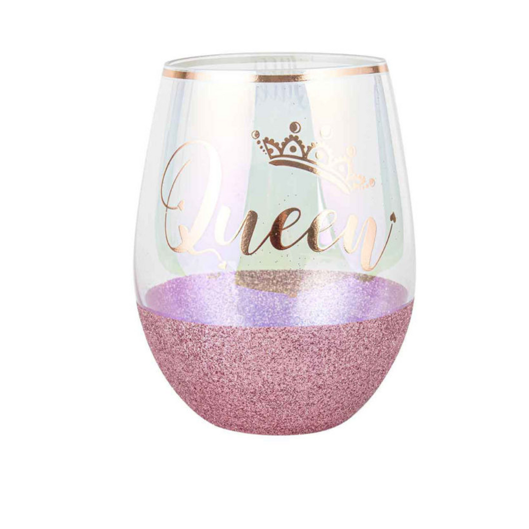 Queen Glitterati Stemless Wine Glass-Gift a Little gift shop